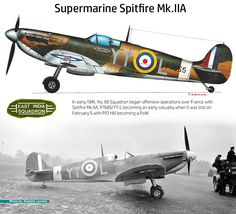 an old airplane is shown in this black and white photo with the caption supermarine spirit mjla