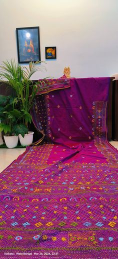 *exclusive lambani stitch saree* on blended bangalore silk with blouse piece Lambani Saree, Purple Handloom Semi-stitched Traditional Wear, Bohemian Banarasi Silk Handloom Blouse Piece, Unstitched Bohemian Saree With Resham Embroidery, Bollywood Style Mulmul Saree For Puja, Mulmul Bollywood Saree For Puja, Purple Jamawar Saree With Motifs, Bohemian Semi-stitched Saree With Motifs, Purple Saree With Motifs In Traditional Drape