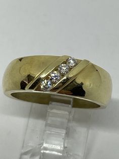 Diamond band vintage but new from an out of business jewelry store. Size 8 in 14kt yellow gold. Ring weighs 8.1 gms.marked HB( ?)..03ct diamond weight.excellent condition. Business Jewelry, Colorless Diamond, Turtle Pendant, Cute Rings, Vintage Band, Yellow Gold Ring, Diamond Band, Jewelry Business, Vintage Yellow