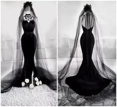 Gothic Mermaid Wedding Dresses with Side Split Backless Black Lace Bridal Gowns | eBay Wedding Tulle Gown With Mermaid Hem, Tulle Mermaid Hem Wedding Gown, Mermaid Hem Tulle Wedding Gown, Tulle Mermaid Hem Evening Dress For Wedding, Fitted Tulle Wedding Dress With Sweep Train, Tulle Mermaid Hem Wedding Dress, Mermaid Hem Tulle Wedding Dress, Fitted Tulle Evening Dress With Backless Design, Fitted Backless Tulle Evening Dress