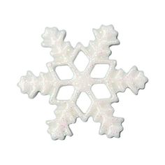 a white snowflake is shown against a white background and it looks like an ornament