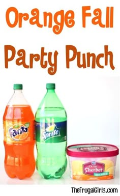 an orange fall party punch recipe is featured in this ad for the frigies