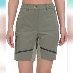 New With Tags Mapamyumco Womens Small Shorts Color: Olive Khaki Size Runs Large 90% Polyester, 10% Spandex Machine Wash Water Resistant & Quick Dry Stretch & Uv Protection: Lightweight 4-Way Stretch Fabric, Partial Elastic Waist And Crotch Panel Design Enhance Movement And Comfort. Upf 50+ Uv Protection Fabric Protect You From Harmful Uv Rays. Abrasion-Resistance: The Ripstop Fabric Increases The Durability, And Can Handle The Jagged Branches And Rough Rocks You Might Encounter. Reflective Strip: 2 Reflective Strips On Back For Increased Visibility During Low Light Situations, Front Decorative Films Add Style Points. Our Shorts Have 4 Pockets, 2 Slash Hand Pockets,1 Zipper Thigh Pocke Khaki Shorts For Outdoor Activities, Outdoor Knee-length Cargo Shorts, Outdoor Pants With Built-in Shorts, Khaki Short Length Bottoms For Outdoor Activities, Green Short Outdoor Pants, Green Outdoor Short Pants, Khaki Bermuda Bottoms For Outdoor, Khaki Bermuda Shorts For Outdoor, Khaki Cargo Shorts For Hiking