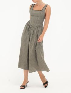 Toulouse Midi Dress | Black Gingham Clothing Wishlist, Swim Season, Wishlist 2024, Black Gingham, Knit Outerwear, Fall 24, Something Borrowed, Midi Dress Black, Country Charm