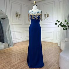 Arabic Blue Mermaid Elegant Appliques Luxury Dubai Evening Dresses Gowns 2024 For Women Wedding Party Dubai Evening, Dubai Luxury, Bridal Elegance, Blue Mermaid, Stunning Gowns, Mermaid Silhouette, Dress Home, Luxury Dress, Feel Inspired