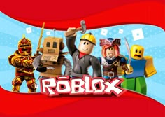 the roblox logo with lego characters