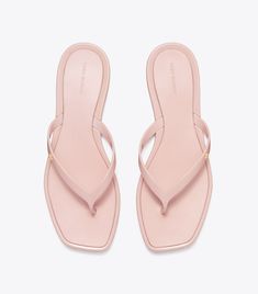 Roxanne Flip Flop: Women's Designer Sandals | Tory Burch Cushioned Footbed Sandals With Square Toe For Summer, Trendy Cushioned Single Toe Strap Flip Flops, Summer Slides With Branded Insole And Single Toe Strap, Summer Vacation Flip Flops, Spring Flip Flops With Textured Footbed, Summer Cushioned Single Toe Strap Flip Flops, Summer Cushioned Flip Flops With Single Toe Strap, Cushioned Single Toe Strap Flip Flops For Summer, Modern Square Toe Beach Sandals