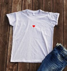 Little heart T-shirt, cute t-shirt, t-shirt gift for friend, trendy t-shirt, summer t-shirt, oversize t-shirt trendy Made in EUROPE Handmade item Digital print 100% cotton T-shirts Care instructions: Wash inside out without fabric softener. Dry on low heat. Please write custom numbers or phrases (if you want)and shirt sizes immediately after your purchase. If you wish both side print, different message or custom design, please email us and we will send you price per custom order. Please double c Casual Short Sleeve T-shirt With Heart Print, Trendy Cotton T-shirt For Valentine's Day, Cute Relaxed Fit T-shirt As Gift, Relaxed Fit Heart Print T-shirt For Summer, Casual Heart Print T-shirt With Relaxed Fit, Trendy Heart Graphic T-shirt For Summer, Summer Cotton T-shirt With Heart Print, Casual Heart Print T-shirt For Summer, Cotton Heart Print T-shirt For Streetwear