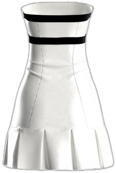 White Fitted A-line Strapless Dress, White Fitted Strapless A-line Dress, Formal White Lined Mini Dress, White Lined Mini Dress For Formal Occasions, White Fitted Strapless Dress Lined, White Pleated Mini Dress For Night Out, Elegant White Lined Mini Dress, Elegant Lined White Mini Dress, Chic White Lined Strapless Dress