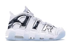 Air More Uptempo Chrome White (W) - 917593-100 Nike Air Uptempo, Pretty Sneakers, Nike Air More Uptempo, Nike Air More, Nike Boots, Chrome White, Pretty Shoes Sneakers, White Chrome, All Nike Shoes