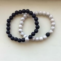 Matching Couples Bracelets Black And Marble Beads One Size Fits All High Quality Beads (Not Plastic Beads) Both Bracelets Included New Without Tags Trendy White 8mm Beads, Casual White Jewelry With 8mm Beads, Casual White 8mm Bead Jewelry, White Stretch Bracelet With Black Beads Gift, White Beaded Bracelets With Black Beads As Gift, Casual White Bracelet With 8mm Beads, White Bracelets With Black Beads, White Bracelets With Round Black Beads, Casual Black Beaded Jewelry