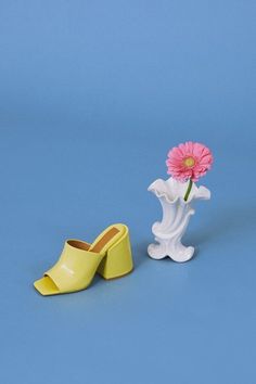 Yellow Leather Heels With Sculpted Heel, Yellow Leather Mules With Wooden Heel, Yellow Retro Open Toe Heels, Designer Yellow Leather Heels, Retro Yellow High Heels, Aw Yeah, Heeled Mule, High Heel Mules, Independent Women