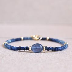 14K Solid Gold: Blue Sapphire Beaded Bracelet, Gold Beaded Bar Bracelet, Dainty Blue Precious Gemstone Bracelet, Fine Jewelry, Genuine - Etsy Elegant Sapphire Faceted Bracelets, Dainty Blue Sapphire Jewelry, Sapphire Briolette Jewelry For Anniversary, Adjustable Sapphire Gemstone Jewelry, Elegant Sapphire Colored Hand-strung Beaded Bracelets, Elegant Hand-strung Sapphire Bracelets, Sapphire Rondelle Jewelry Gift, Sapphire Rondelle Jewelry For Gift, Sapphire Rondelle Gemstone Jewelry