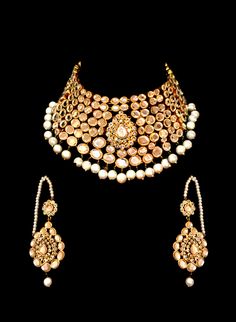 Bridal Kundan pearl choker set Elegant Kundan Necklace With Pearl Drop For Party, Elegant Kundan Necklace With Pearl Chain For Wedding, Hand Set Pearl Necklaces For Party, Bridal Pearl Necklace With Pearl Drop For Reception, Elegant Tilla Necklaces For Party, Elegant Kundan Choker Necklace With Tilla, Elegant Kundan Necklace With Pearl Drop, Reception Kundan Choker Necklace, Elegant Kundan Choker Necklace For Reception