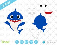 the cut file for this cute shark is ready to be used as a paper toy