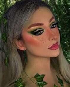 If you’re looking for a bold, artistic makeup look, this enchanting forest fairy-inspired green eye makeup is a showstopper. The model’s eyes are a canvas of creativity, featuring neon green and gold accents that are both daring and whimsical. This look is perfect for themed events, festivals, or any occasion where you want to unleash your inner artist.   Photo credit by: @rubyhmua Forest Fairy Makeup Halloween, Makeup For Concerts, Forest Elf Makeup, Fairy Elf Makeup, Green Fairy Makeup, Forest Fairy Makeup, Fairy Makeup Looks, Fairy Eye Makeup