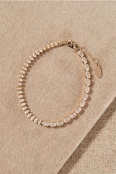 Tribeca Bracelet - BHLDN Elegant Formal Pearl Bracelet, Adjustable Elegant Gold-plated Diamond Bracelet, Adjustable Elegant Gold Plated Diamond Bracelet, Elegant Adjustable Gold-plated Tennis Bracelet, Elegant Adjustable Gold Plated Diamond Bracelet, Elegant Adjustable Gold Plated Tennis Bracelet, Classic Pearl Bracelet With Extender, Elegant Beaded Bracelet With Adjustable Chain For Formal Occasions, Elegant Gold Tennis Bracelet With Adjustable Chain