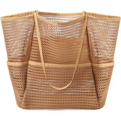 Hot Item *Large Mesh Beach Bagmeasuring 15 X 14 X 6.5 Inches And 14 Inches Handle Height, This Spacious Mesh Tote Bag Is Designed For Family Use During Beach Or Pool Trips.It Can Easily Accommodate Towels, Swim Suits, Flip Flops, Water Bottles, Glasses, Sunblock, Toys, And All Other Essentials That You Need For A Day At The Beach Or Pool. *Beach Tote With Multiple Pocketsour Beach Tote Bag Is Intelligently Designed 1 Main Pocket That Keeps 4-6 Beach Towels,With A Zippered Interior Compartment An Summer Style Sand-colored Shoulder Bag, Chic Sand-colored Summer Shoulder Bag, Sand-colored Shoulder Bag For Summer Travel, Large Capacity Summer Beach Bag In Sand Color, Large Capacity Sand-colored Summer Beach Bag, Lightweight Brown Shoulder Bag For Beach, Large Capacity Brown Beach Bag, Brown Large Capacity Beach Bag, Chic Brown Beach Bag For Vacation