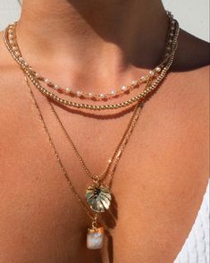 Belize Necklace-Maui Necklace-Seychelles Necklace from BEADS by tara Minimal Chic Summer, Summer Necklaces, Necklaces Beads, Heat Waves, Necklace Stack, Gold Vermeil Jewelry, Gold Bond, Gold Pearl Necklace, Time Zone