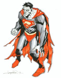 a drawing of a man dressed as superman