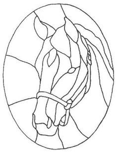 a drawing of a horse's head in a circle