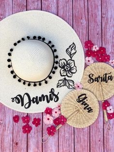 This listing is for a Floppy Hat written on High Durable Vinyl. To see all the listings for items in my store, you can click below: https://etsy.me/2wfDgp4 These are perfect for your next vacation, bridal party, honeymoon, weekend getaway or any especial event. 🏝HOW TO ORDER🏝 ⛱Choose Hat color And Trim Type ⛱Vinyl Color ⛱Date needed by ⛱Personalization wording details I will write the hat with the exact spelling and capitalization you have provided, so please triple check your selections and t Whimsical Brimmed Sun Hat For Summer, White Bohemian Sun Hat One Size, White Bohemian Sun Hat, Bohemian Lightweight White Hat, White Hat For Spring Beach Party, Bohemian White Hat For Beach Season, Handmade White Bucket Hat, White Bohemian Hat For The Beach, Whimsical Adjustable Straw Hat For Summer