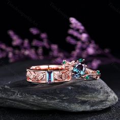 Oval Cut Alexandrite Wedding Band Anniversary Ring Set For Men and Women, His and Hers 2pcs Couple Rings Engagement Ring Metal Type: 925 sterling silver,10k/14k/18k solid gold,Platinum,rose gold,white gold ✦ Her Ring Center stone: Alexandrite  Stone size: 6x8mm oval cut Side stone: emerald ✦ Please feel free to contact me if you have any questions or you are interested in custom order. ✦His Ring Center stone: Alexandrite  Stone cut: Baguette cut Stone size: 3x6mm Band width: 5mm Please feel free to contact me if you have any questions or you are interested in custom order. PRODUCTION TimelesssparkleArt's team consists of passionate, non-commissioned diamond and jewelry experts who prioritize customer needs, going above and beyond to make each experience memorable. ❀If you have special need Couple Rings Engagement, Alexandrite Wedding Band, Anniversary Ring Set, Alexandrite Stone, Platinum Rose Gold, Rings Engagement, Ring Metal, Diamond Drops, Baguette Cut