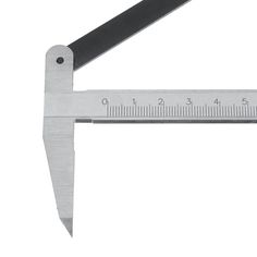 a large metal ruler with a black handle