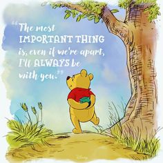 a winnie the pooh quote with an image of a tree and a bear on it