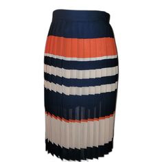 Maison Jules Women's Size 14 Accordion Pleated Skirt Lined Navy Blue Peach New Without Tags, Hung In Closet For Years But Was Always Too Small To Wear. Sharp Accordion Pleats, Zippered Back, Beautiful! Professional Wear Waist 17 1/2 Inches Length 28 Inches Navy Pleated Summer Skirt, Navy Pleated Summer Bottoms, Navy Pleated Skirt For Summer, Navy Pleated Bottoms For Summer, Spring Navy Pleated Mini Skirt, Spring Navy Pleated Skirt, Spring Pleated Navy Skirt, Navy Lined Skirt For Spring, Navy Skirt For Spring