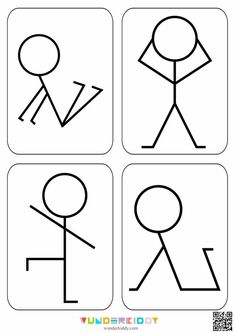 four stick figures with different shapes and sizes, each showing an individual's body