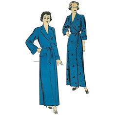 "Lady's robe with convertible collar or V-neck with shawl collar; Long sleeves with lover edges under-faced and turned back to form cuffs or  ¾\" sleeves with cuffs; Removable belt. Offered here as: Paper Pattern or the Original pattern. This pattern is also available as a  PDF download: https://www.etsy.com/uk/listing/922219843/pdf-reproduction-vintage-1930s-sewing?click_key=ae88483a584326c39ea1f4002e0e3f38608ef371%3A922219843&click_sum=135d3858&ga_search_query=552&ref=shop_items_search_1 Skill Fitted Vintage Robe For Daywear, Vintage Long Sleeve Robe For Daywear, Vintage Long Robe For Daywear, Vintage Long Fitted Robe, Long Vintage Robe For Daywear, Fitted Long Robe For Daywear, Dressing Gown Pattern, Convertible Collar, Gown Pattern