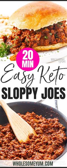 Low Carb Keto Sloppy Joes Recipe Keto Sloppy Joes, Keto Bun, Keto 2023, Keto Meats, Keto Skillet, Keto Favorites, Keto Ground Beef Recipes, Keto Meat, Keto Ground Beef