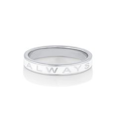 "Always" Gold Memory Ring - White Enamel – Marrow Fine Memory Ring, Ronald Mcdonald House, Unique Bands, Gold Ring Stack, Love Each Other, Enamel Ring, Original Jewelry, Gold Enamel, Enamel Jewelry