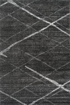 a black rug with white lines on the bottom and grey carpet in the middle,