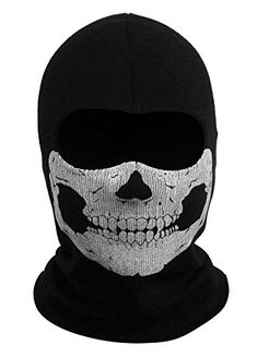 PRICES MAY VARY. 【Design】Balaclava Ski Mask 's Designed to provide better protection for your neck, cut so that it fits snugly around your head as a full face mask, also works as a neck gaiter, hat, bandana, open balaclava and hoodie. 【Function】Balaclava Ski Mask is Resistant to cold, dust, aerosols, wind and the sun's UV rays. The unisex multipurpose balaclava is perfect for women, men and kids. 【Comfortable】Ghost balaclava Ski Mask has great breathability, water absorption, perspiration wickin Cod Cosplay, Ghost Face Mask, Skeleton Mask, Skeleton Face, Ghost Skull, Skull Face Mask, Halloween Clown, Call Of Duty Ghosts, Skull Mask