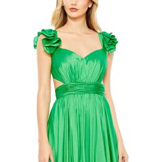 Manufacturer: Mac Duggal Suggested Price: $398.00 Condition: Style Type: Sheath Collection: Mac Duggal Sleeve Length: Closure: Hidden Back Zipper Material: 100% Polyester Fabric Type: Satin Specialty: Tiered P2682740-2724922 Evening Dress Collection, Green Prom, Western Chic, Spring Floral Dress, Green Prom Dress, Bride Clothes, Mac Duggal, Satin Gown, Tea Length Dresses