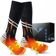 Heated Warmer Thermal Socks For Men & Women are designed to keep your feet warm and comfortable during the colder months. The solid pattern adds a touch of simplicity to any outfit. These thermal socks are designed with thick insulation to trap heat and keep your feet warm even in the coldest weather. Specifications: 【Instep & Forefoot & Toes Heated Socks for Men: 2 Heating Area Heated Socks】i Newest Heated Socks designed heating soles, insteps, and toes. Out Heated Socks must be great for cold Functional Breathable Winter Socks, Winter Sports Anti-odor Socks, Non-slip Winter Sporty Socks, Comfortable Socks For Outdoor Winter Activities, Anti-odor Sports Socks For Winter, Comfortable Winter Socks For Outdoor Activities, Non-slip Sporty Winter Socks, Sporty Non-slip Winter Socks, Breathable Winter Outdoor Socks