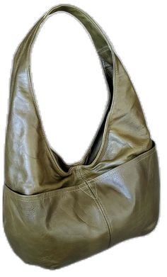 Handheld Soft Leather Hobo Bag, Green Soft Leather Handheld Shoulder Bag, Soft Leather Handheld Hobo Bag For Errands, Green Handheld Shoulder Bag In Soft Leather, Handheld Green Shoulder Bag In Soft Leather, Handheld Soft Leather Hobo Bag For Errands, Green Leather Hobo Bag With Large Capacity, Soft Leather Handheld Hobo Bag For Shopping, Everyday Leather Handheld Hobo Bag