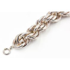 Classic impressive hollow sterling silver wide chain link bracelet with jump ring clasp.  Unmarked - tests as sterling  .  Due to the unique nature of this product, all sales are final. This item is not eligible for the standard Chairish return policy. Silver Link Bracelet With Chunky Chain, Sterling Silver Bracelets With Chunky Chain In Oval Link, Silver Chunky Chain Link Bracelet, Silver Chain Bracelet With Chunky Links, Silver Oval Link Chunky Chain Bracelet, Silver Chunky Chain Round Bracelet, Silver Bracelets With Chunky Oval Link Chain, Silver Chunky Chain Bracelet For Formal Occasions, Metal Link Bracelet With Sterling Silver Clasp