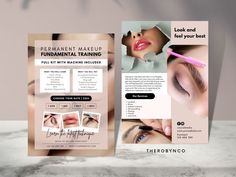 a flyer design for a makeup school