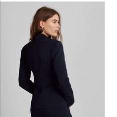 Express Navy Blazer Size 2 Elegant Fitted Peacoat For Work, Classic Blue Peacoat For Office, Fitted Notch Lapel Peacoat For Office, Fitted Blue Career Blazer, Classic Fitted Peacoat For Work, Fitted Blue Blazer For Career, Fitted Blue Blazer For Professional Wear, Tailored Blue Peacoat For Business Casual, Classic Blue Career Blazer