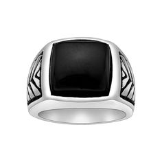 Add a cool new element to your look with this black ion-plated stainless steel black agate ring.Click on this JEWELRY & WATCHES GUIDE to learn about fit, styles, materials and more!Add a cool new element to your look with this black ion-plated stainless steel black agate ring.Click on this JEWELRY & WATCHES GUIDE to learn about fit, styles, materials and more! Size 10 Metal: stainless steel Plating: black ion-plated Packaging: boxed Width: 15 mm Finish: polished Additional details: black agate P Black Stainless Steel Jewelry With Black Enamel, Modern Black Jewelry With Black Enamel, Black Stainless Steel Ring Jewelry, Modern Metal Jewelry With Black Band, Modern Black Stainless Steel Jewelry, Modern Stainless Steel Jewelry With Black Band, Modern Black Round Rings, Modern Adjustable Black Jewelry, Black Metal Rings With Polished Finish