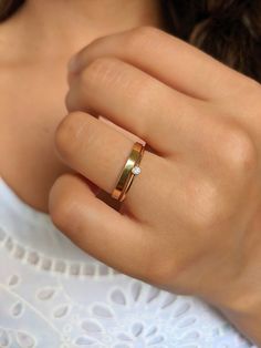 "\"Lillian\" ♀ 14/20 gold filled CZ wire ring ♀ 2mm 3A quality CZ ♀ Band Width: 1mm ♀ Flat Band Width: 2.25mm ♀ Nickel Free \"Being happy never goes out of style.\" -Lillian Pulitzer Rousseau" Dainty Midi Rings With Single Diamond For Gift, Dainty Single Diamond Midi Rings For Gifts, Dainty Midi Ring With Single Diamond As A Gift, Everyday Gold Birthstone Ring With Vs Clarity, Dainty Solitaire Rose Gold Stackable Rings, Rose Gold Stackable Rings With Single Diamond, Minimalist 14k Gold Ring With Vs Clarity, Classic Adjustable Solitaire Midi Rings, Dainty Solitaire Stackable Rings For Everyday