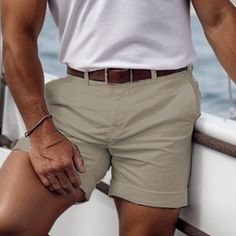 Season:Summer; Fabric:Polyester; Gender:Men's; Style:Fashion,Designer; Occasion:Casual,Daily,Holiday; Fit Type:Regular Fit; Function:Comfort,Breathable; Waistline:Mid Waist; Pattern:Plain; Design:Front Pocket,Button; Pants Type:Summer Shorts,Casual Shorts,Shorts; Fly Type:Button; Front page:FF; Listing Date:03/05/2024; Hips:; Length:; Waist:; Pants Length:Short Khaki Beach Shorts For Summer, Khaki Shorts For Summer Vacation, Khaki Bottoms With Built-in Shorts For Summer, Bermuda Beach Shorts In Solid Color, Solid Color Shorts For Beach Vacation, Summer Khaki Bottoms With Built-in Shorts, Solid Color Bermuda Shorts For Vacation, Khaki Bermuda Bottoms For Summer, Casual Khaki Shorts For Summer