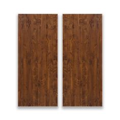 two brown bamboo blinds on white background