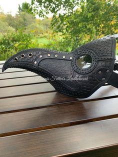 Stamped Leather Plague Doctor Mask Black choose Lens Color - Etsy Plauge Doctor Mask Drawing Reference, Diy Plague Doctor Mask, Plague Dr Mask, Plauge Doctors, Dnd Steampunk, Black Plague Doctor Mask, Plague Doctor Design, Mask Reference, Prom Masquerade