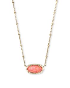 Elisa Satellite Gold Short Pendant Necklace In Coral Kyocera Opal | Kendra Scott Preppy Necklaces, Outfit Needs, Kendra Scott Necklace Elisa, Short Pendant Necklace, Surf Jewelry, Kendra Scott Elisa, Preppy Jewelry, Kendra Scott Necklace, Jewelry Accessories Ideas