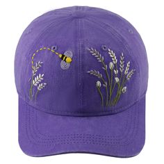 PRICES MAY VARY. Quality Material: With embroidery lavenders with a flying bee on the front,these baseball hats are made with premium polyester to ensure lightweight, durable and comfortable feel. And the quality material of the sweatband has good water and sweat absorption function. Retro Vintage Design: Our ball caps, with classic vintage washed style and unstructured low profile plain colors, not only offer you a wide selection but add a fun and fashionable flare to your day. Perfect for men Embroidery Baseball Caps Patterns, Hat Embroidery Ideas, Spring Baseball Cap With Floral Embroidery, Spring Floral Embroidery Adjustable Hat, Beach Tshirt Designs, Baseball Cap Embroidery, Floral Embroidered Baseball Cap, Embroidered Hats Ideas, Embroidery Beach