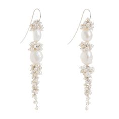 Stay stuck in time with our silver Baroque Long Pearl Drops, handcrafted from delicate seed pearls, and baroque pearls. Perfect statement designer wedding jewellery - for the modern bride or lover of pearl jewellery. To clean wipe with a soft cloth. Designer Wedding Jewelry, Designer Wedding Shoes, Pearl Bridal Jewelry, Silver Jewelry Earrings, Pearl Jewellery, The Modern Bride, Jewellery Shop, Demi Fine Jewelry, Jewelry Ring Box